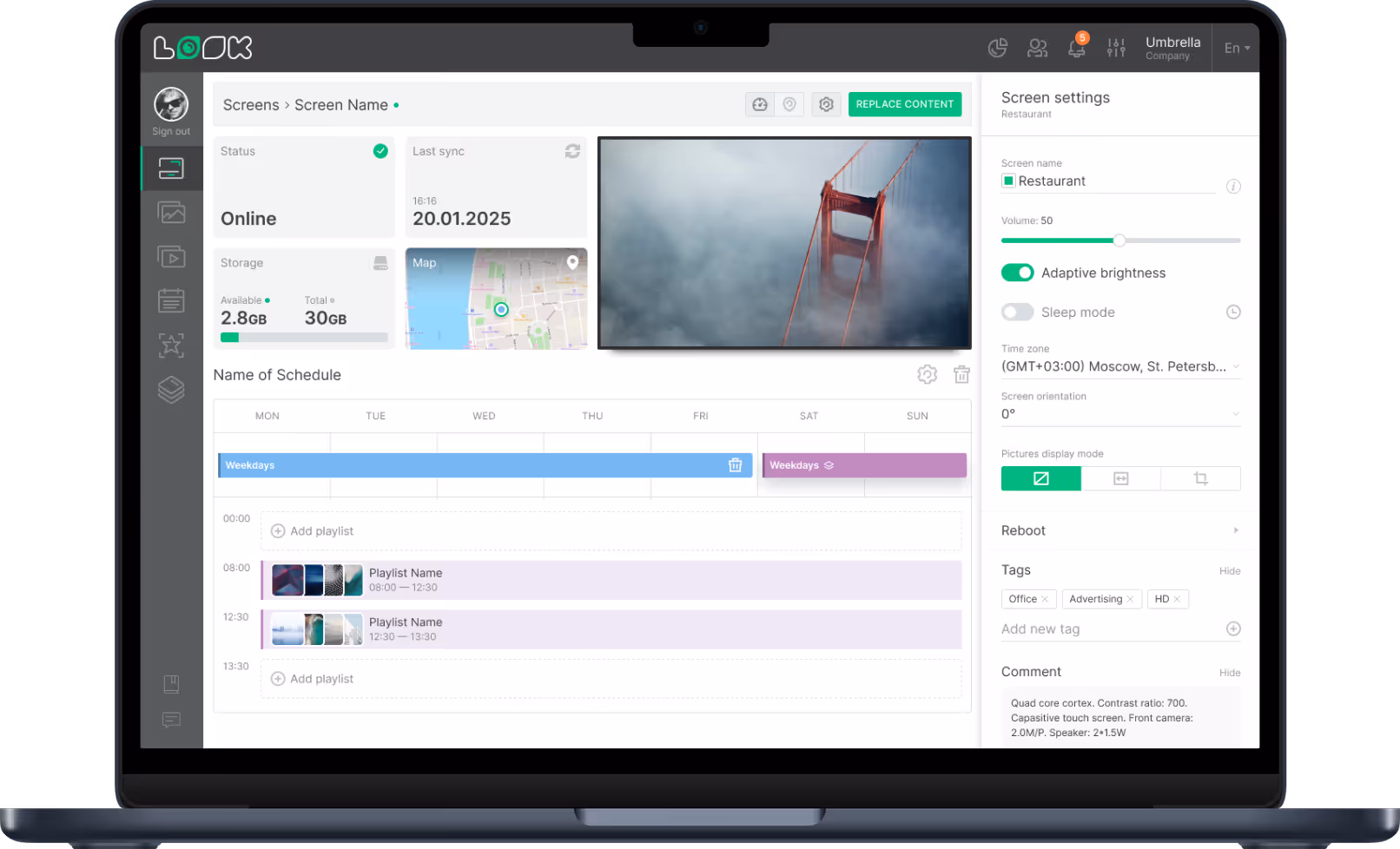 Laptop Screenshot dashboard